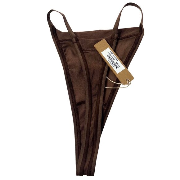 SKIMS Summer Mesh Scoop Bralette and T-String Thong Jasper XXS - Picture 7 of 12